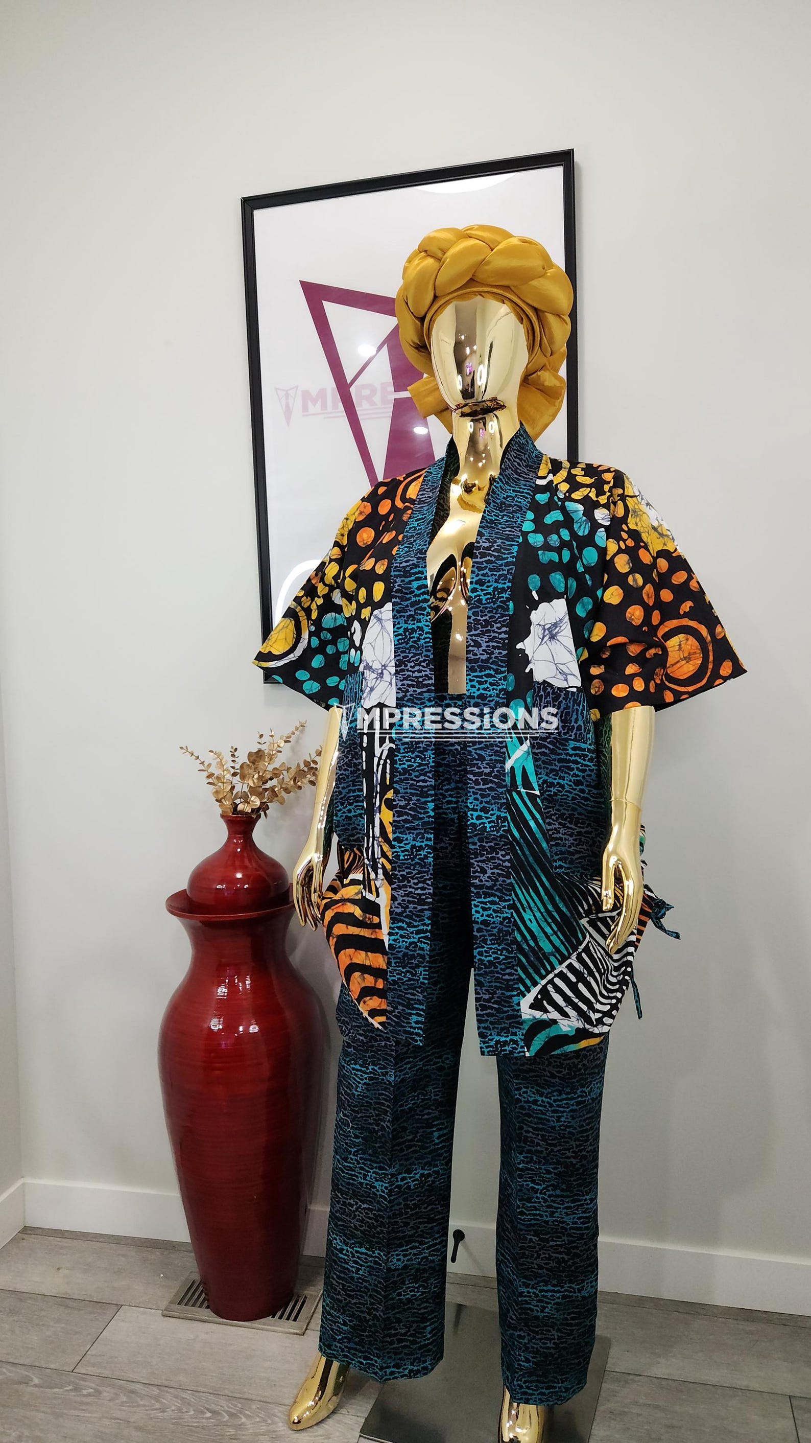African Print Kimono and Pants Set: Ankara Women's Outfit - Etsy