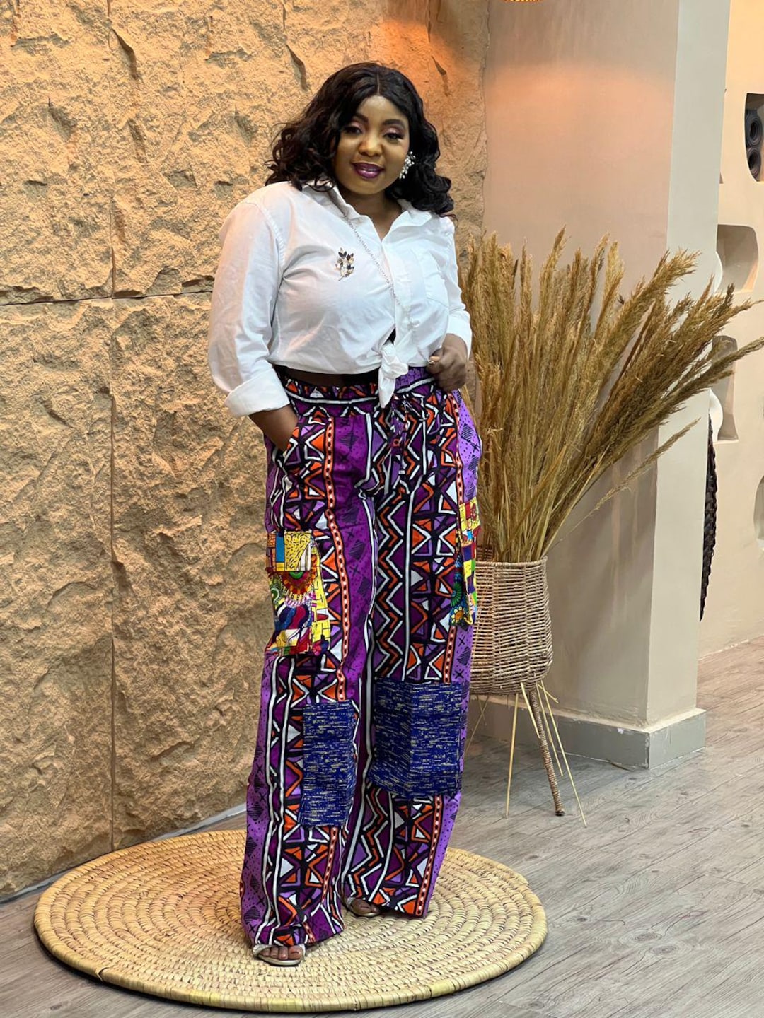 African Print Cargo Pants: Handmade Cotton Patchwork Trousers - Etsy