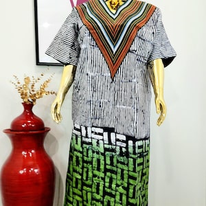 Bubu dress / Adire bubu / batik /tye dye maxi gown / batik fabric gown / soft fabric dress /African dress /boubou gown
