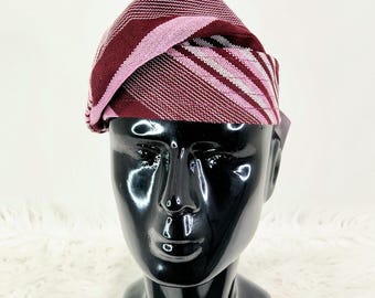 Handmade Aso Oke Kufi Cap: Nigerian Cotton Headwear