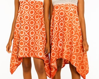 African Print Cotton Mini Dress: Ankara Flair Party Dress