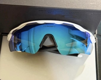 Oakley Radar EV Path Sunglasses OO9208 White Blue Sapphire Prizm Lens Sport Eyewear Cycling Running Sunglasses Gift for Cyclist