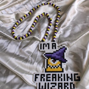 Subtronics &quot;I&#39;M A FREAKING WIZARD&quot; Festival Perler Necklace