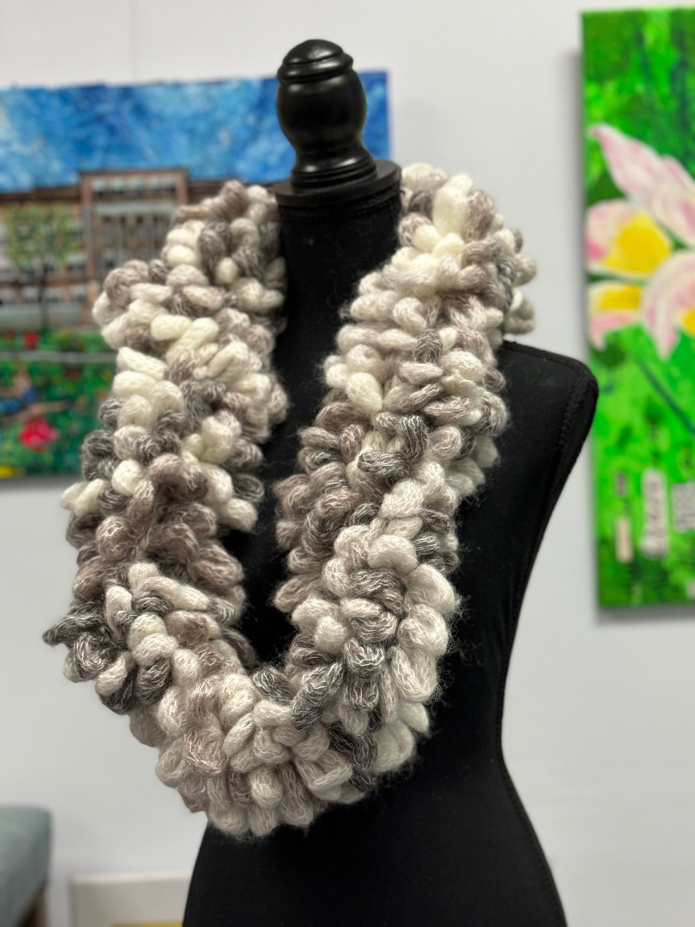 Loopy Armknit Infinity Scarf Etsy