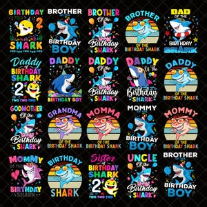 Familjen med födelsedagshajen png-paket, pappa mormor syster mamma bror morfar födelsedag png, födelsedagsfest 2025, present till mamma pappa png