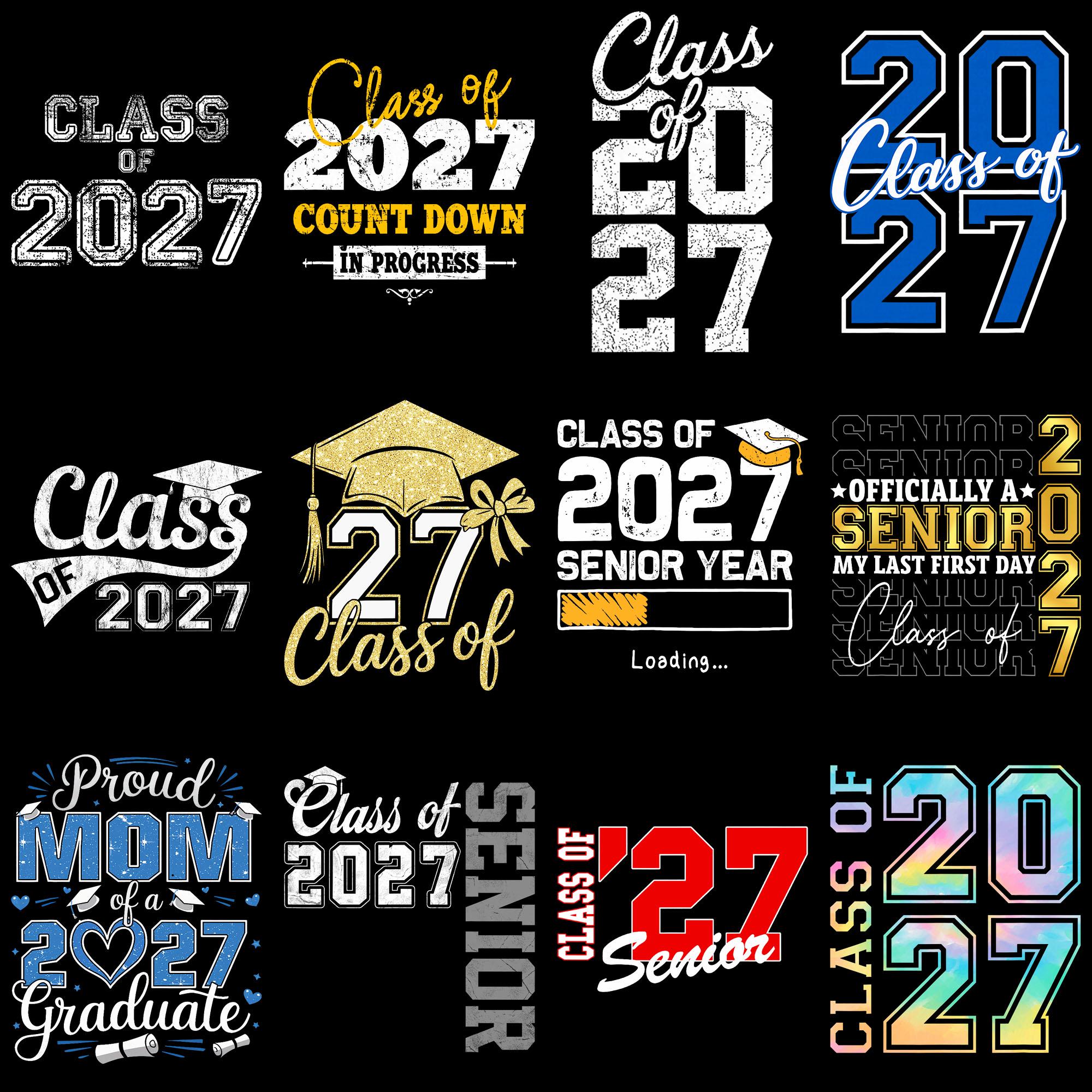 Class of 2027 PNG Bundle, Senior 2027 Graduation Shirt Design, Proud