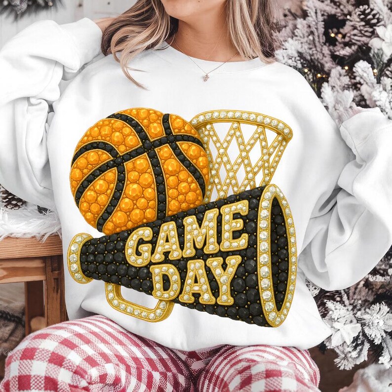 Game Day Basketball PNG, Faux Rhinestone PNG, Sparkle Cheer Megaphone PNG, Bling Sports Png ...