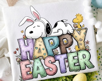 Happy Easter Snoopy PNG, Easter Shirt Design, Cute Bunny Easter PNG, Spring Kids Easter Shirt