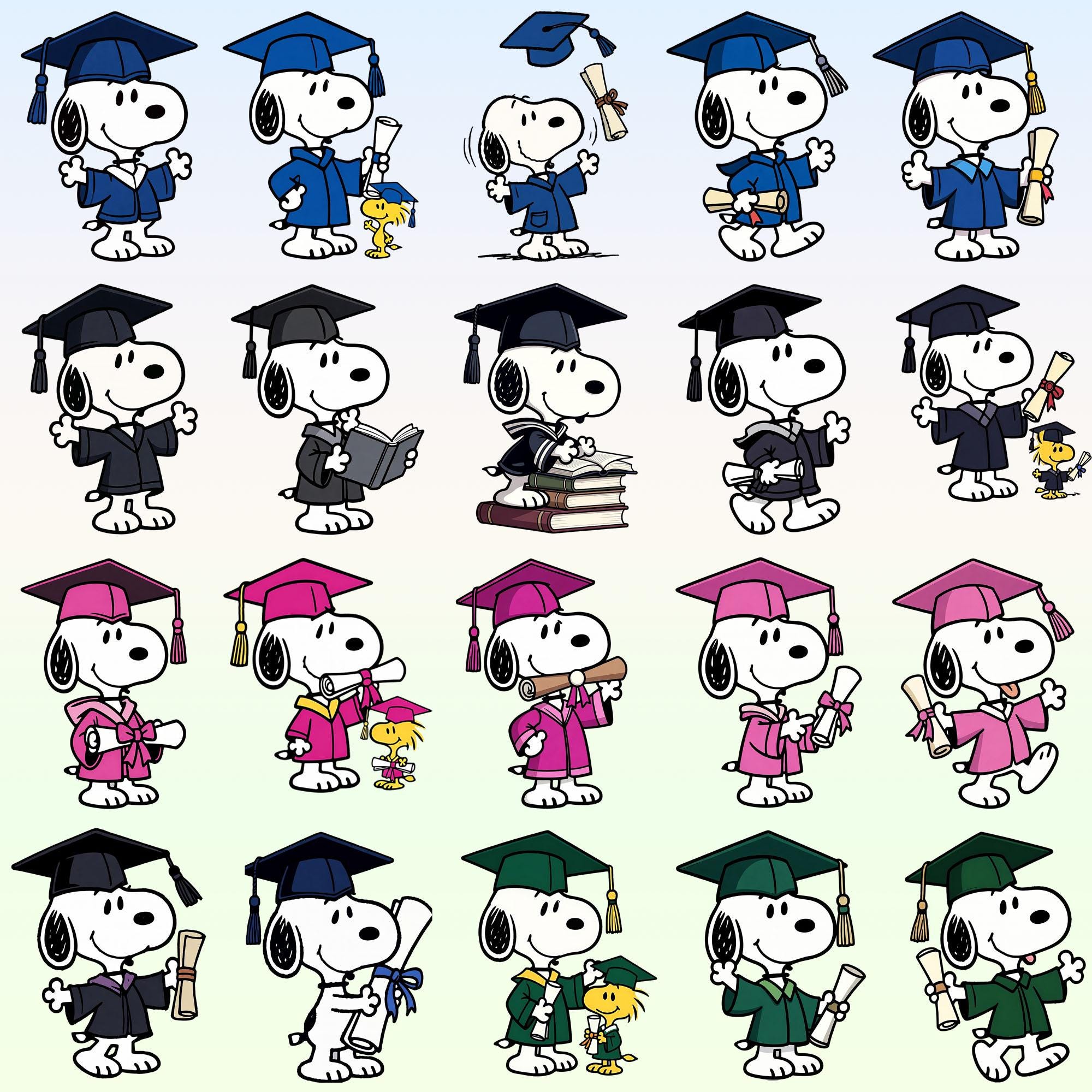 Snoopy Graduation PNG Bundle, Cute Puppy Grad Design, Class of 2026 ...