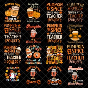 Pumpkin Spice Gives Me Teacher Powers Png bundle,Fall Png,Trendy fall design,Pumpkin spice png,Fall design,Autumn PNG,Pumpkin Patch png