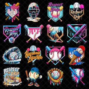 Baseball Ice Cream Drip PNG Bundle, Waffle Home Plate Png Digital File, Baseball Player Drip Png, Baseball Life, Sprinkle Drip