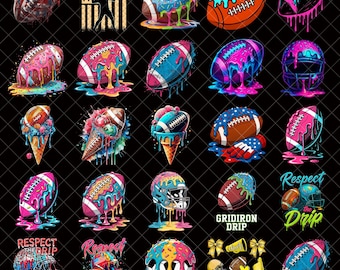 Football Drip PNG bundle, Ice Cream Drip, Respect The Drip, Football Mama, American Boy png, Game Day Football, Sports Team PNG