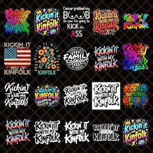 Kickin It With My Kinfolk bundle PNG - Family Reunion 2025 png Design, Matching Kinfolk Group Vacation Cut File,Family Trip Digital Download