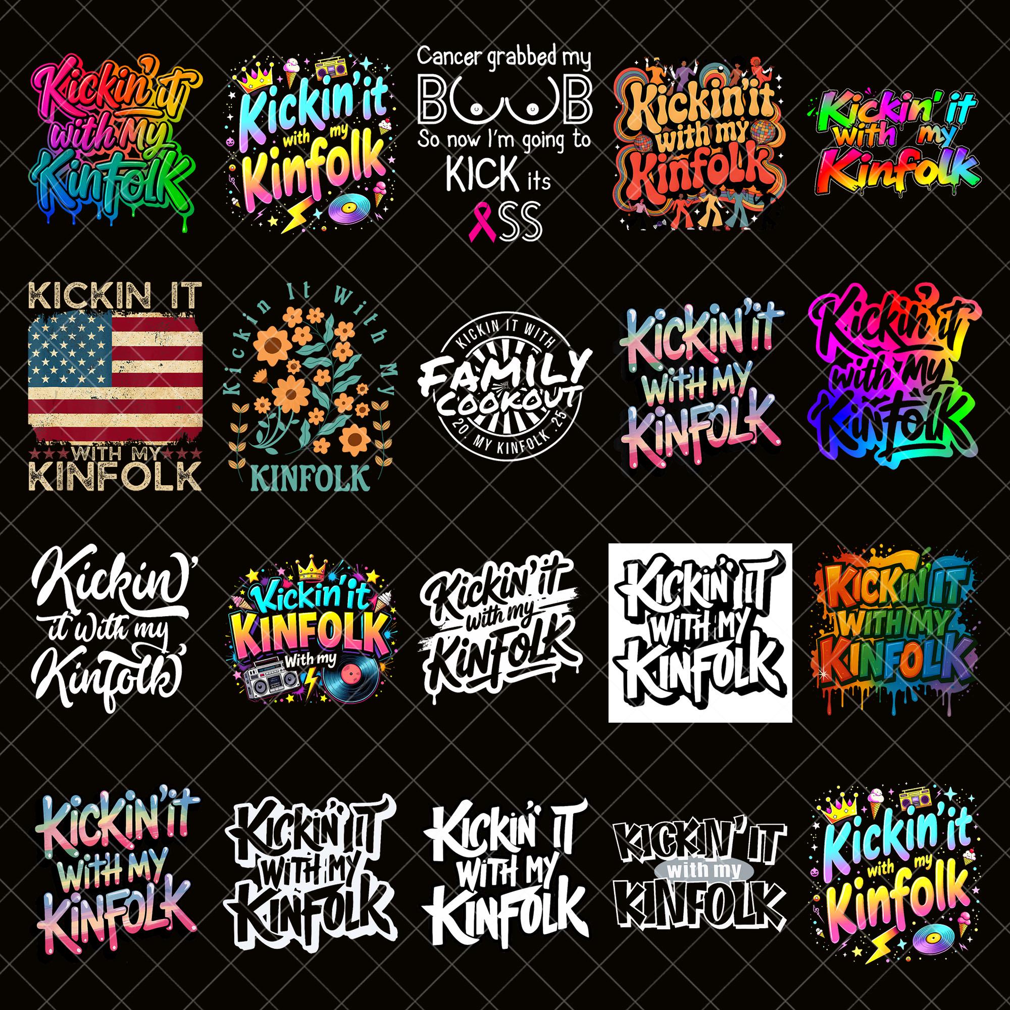 Kickin It With My Kinfolk bundle PNG - Family Reunion 2025 png Design, Matching Kinfolk Group Vacation Cut File,Family Trip Digital Download