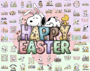 80+ Snoopy Easter PNG Bundle, Easter Beagle Clipart, Snoopy Easter Eggs, Peanuts Easter PNG, Spring Holiday Digital Download