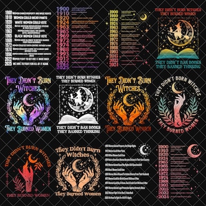 They Didn&#39;t Burn Witches They Burned Women PNG bundle, Feminist Witch , Bury The Patriarchy, Women&#39;s Rights PNG, Witchy Feminist png