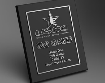 USBC Personalized Bowling Award Plaque - High Series, Perfect Game, etc