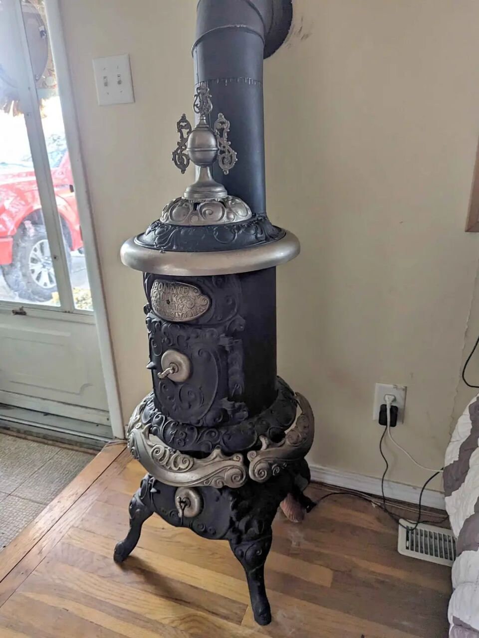 Antique Cylinder Stove Cast Iron Etsy