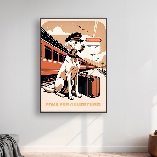 Motivational Art Poster for Home Decor - "Paws for Adventure" - Illustration Print Perfect for Interior Design & Unique Gift Ideas