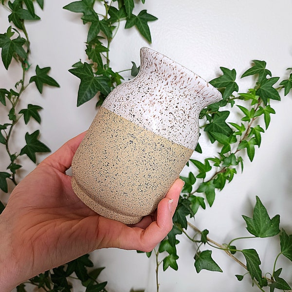 Wheel-thrown ceramic vase | oil diffuser base | speckled clay | small batch pottery made in New York