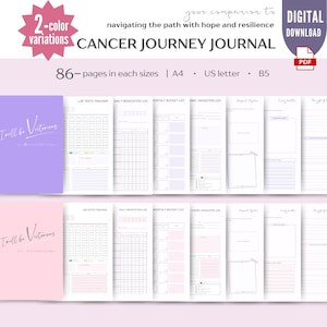 Cancer Journey Printable Journal | Self-Care, Chemo Tracker (Digital Download)