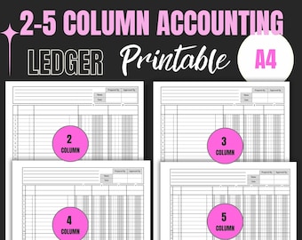 Accounting Ledger Printable Column Paper/Tables for bookkeeping/Accounting ledger pad/Tables for accountants/ledger of small business