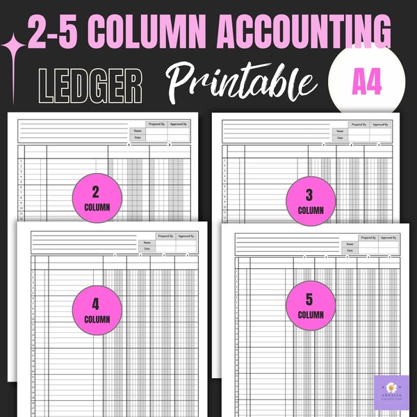 Accounting Ledger Printable Column Paper/Tables for bookkeeping/Accounting ledger pad/Tables for accountants/ledger of small business