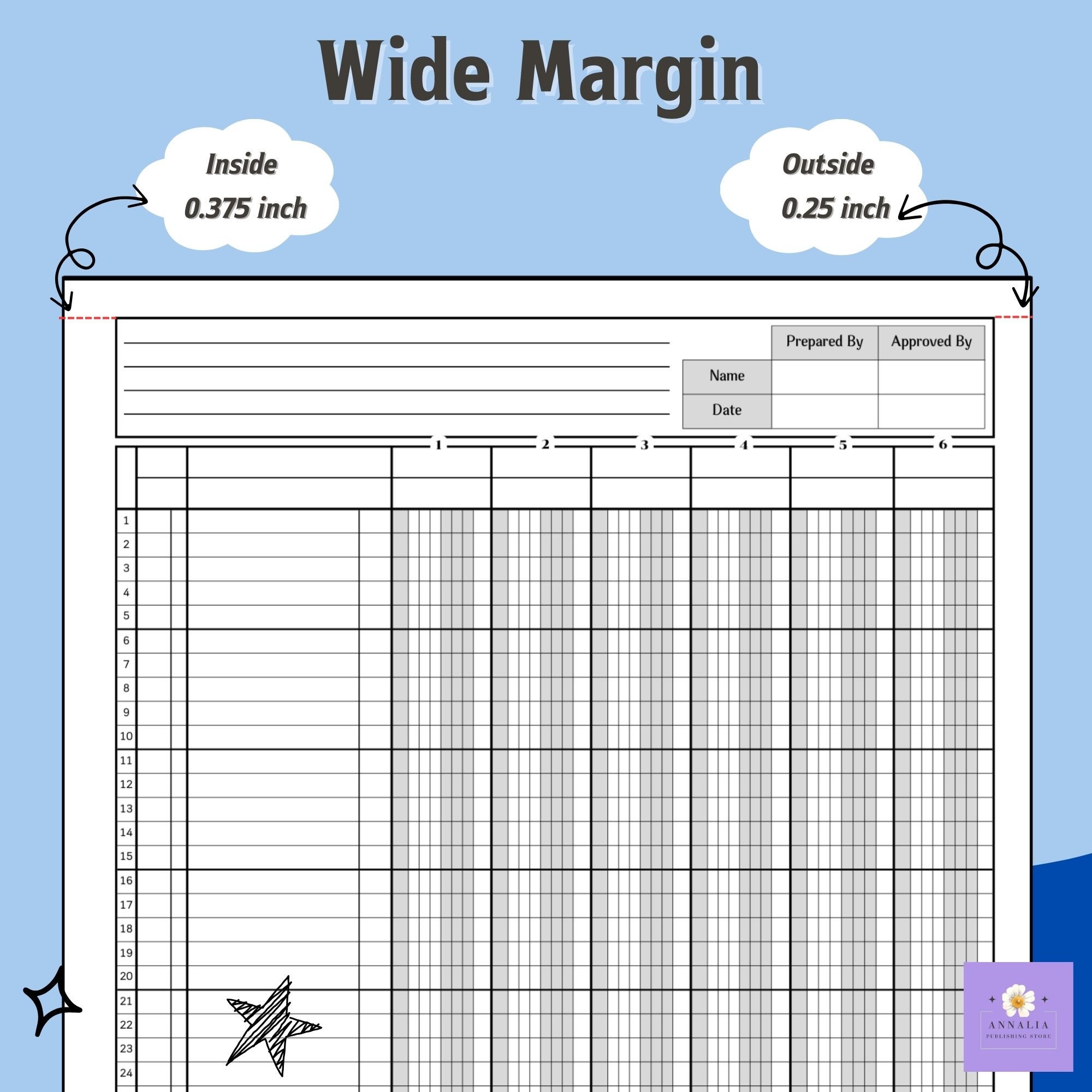 6 Column Accounting Ledger Printable/six Columnar for Bookkeeping ...