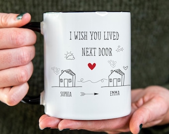 Best Friend Gift – Personalized Bestie Coffee Mug, Cute Custom BFF Present, Long-Distance Friendship Gift, Moving Away Ceramic Tea Cup