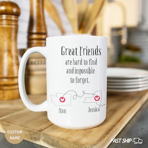 Tolle Freunde Fernbecher - Personalisierte Zustandskarte & Namen Geschenk | Beste Freundin Geburtstag, Abschied, Abschied oder Einzug Geschenk