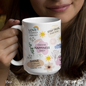 Daily Reminder Mug - Motivational Mugs - Encouragement Gifts For Her, Inspiration Gift For Mom, Positive Affirmation Mug Without Swear Words
