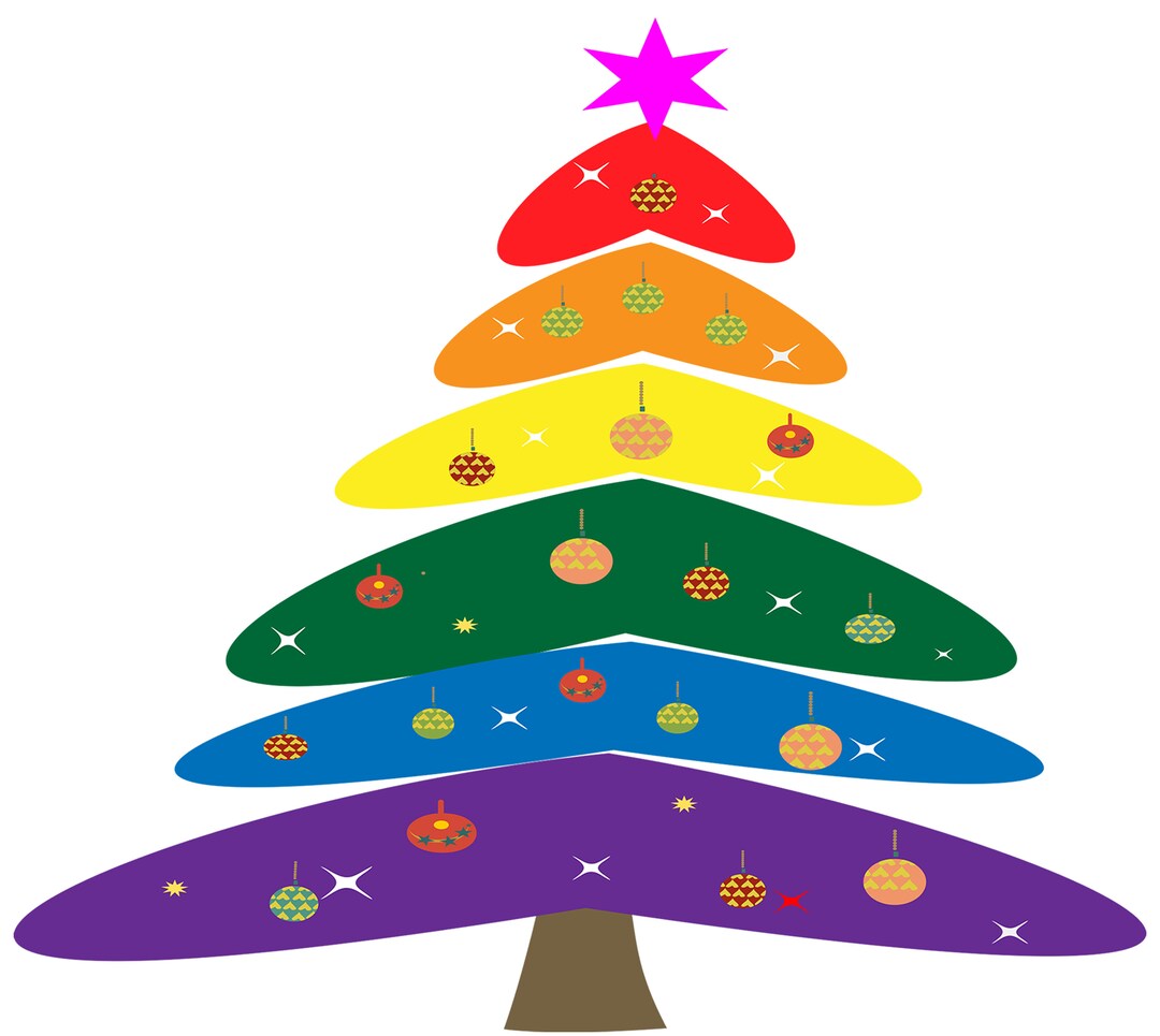 Rainbow Christmas Tree Svg, Psd, Png, Jpg, LGTBQ Christmas Tree Svg