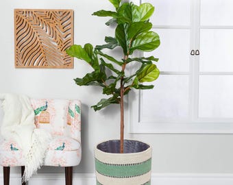 Handmade Jute Basket Planter: Boho Woven Plant Pot Cover