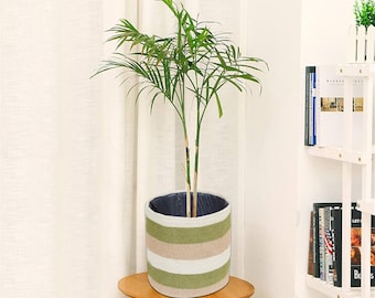 Handmade Jute Basket Planter: Boho Home Decor with Waterproof Liner