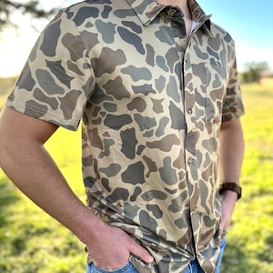 Vintage Camo Shirt - Classic Duck Camo Hunting Button-Down