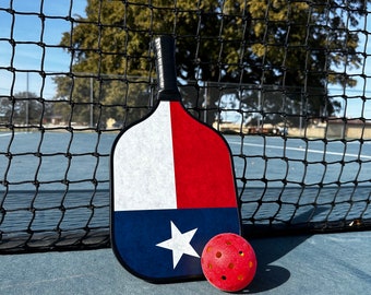 Aesthetic Pickleball Paddle with Texas Flag Design