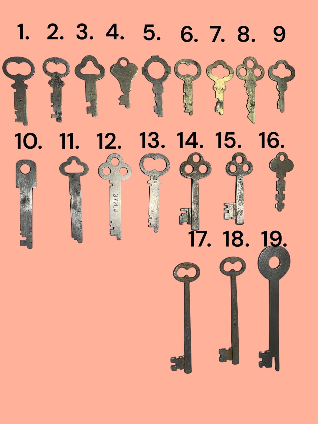 Vintage Skeleton Key Authentic Bit Keys Iron Authentic 1800s Etsy