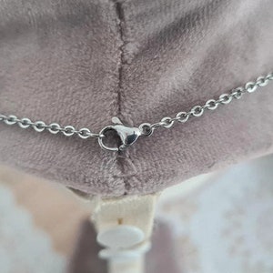 Silver stainless steel necklace 50cm with chai Am Israel Hay pendant image 4
