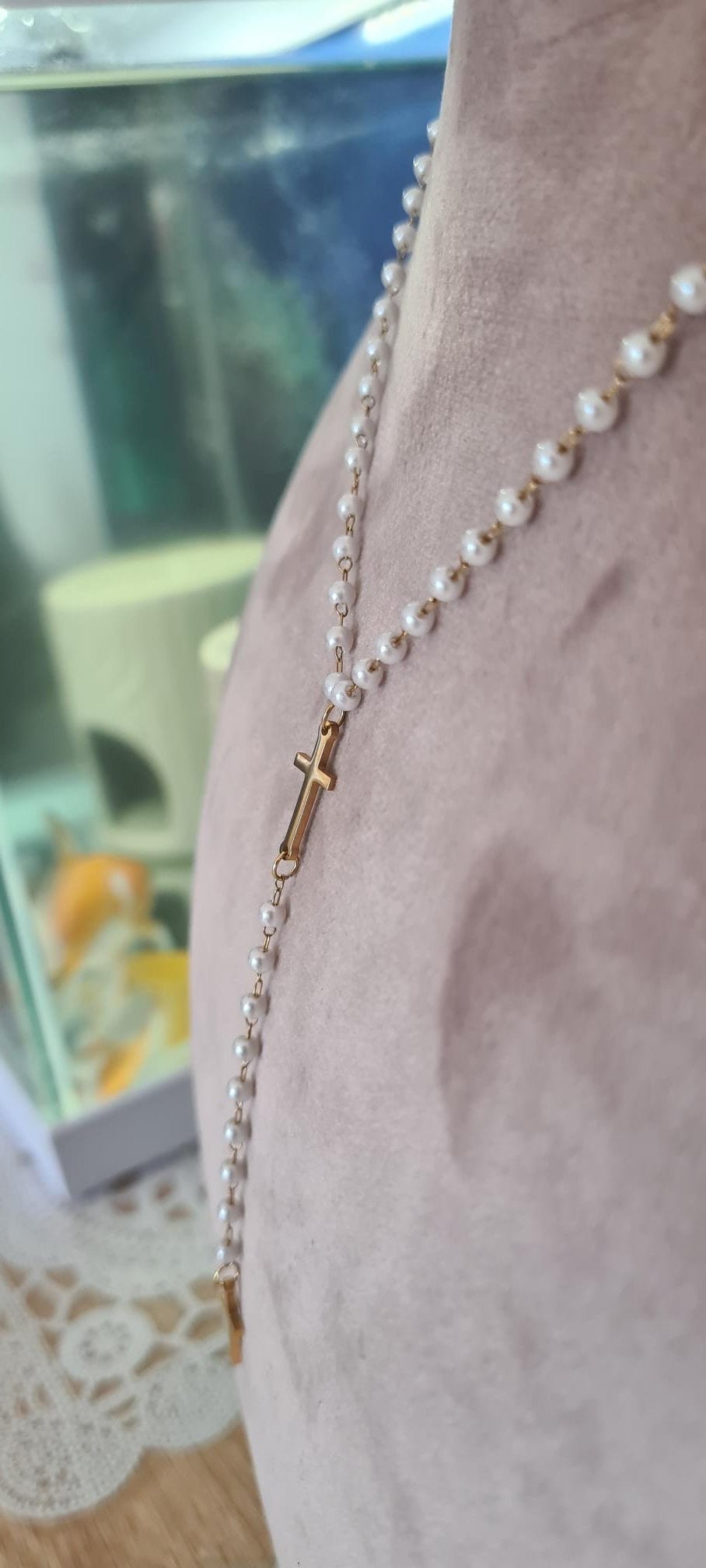 Collana A Catena Con Perline Di Rosario In Acciaio Inossidabile Con Croce Di Gesù Crocifisso 4mm/6mm/8mm, Opzioni 28+6/30+6, Oro Da 6,84 € | DHgate