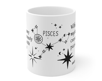 Pisces Zodiac Coffee Mug, Star Sign Gift