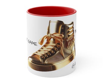 Funny Real Estate Agent Mug, Golden Sneaker Design, 11oz Ceramic
