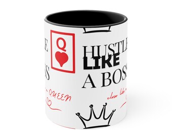 Hustle Like a Boss Ceramic Mug: Motivational Coffee Cup
