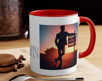 Colorful Coffee Mug - Inspirational Gift, Lovers, Home & Office Decor, Fun Gifts for Friends, heart, love, real estate