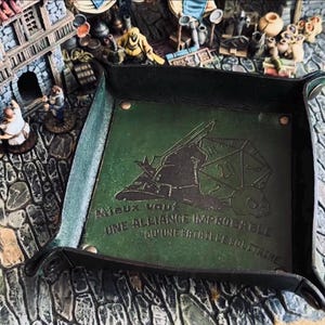 Foldable leather dice tray, DnD and RPG accessory, handmade dice rolling tray, portable storage for tabletop games