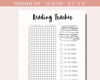 Reading Tracker Printable / A5 Journal Insert / Printable Book Tracker / Reading Log / Planner Reading Tracker / Bullet Journal PDF Download