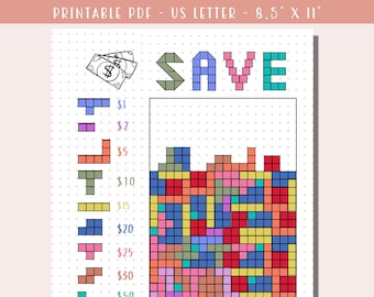 Savings Tracker Printable / Money Savings Challenge / Budget Tracker / US Letter PDF Download / A5 Journal Page