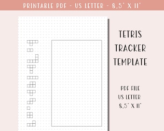 DIY Tracker Printable / Customize Your Own Tetris Habit Tracker / A5 Journal Page / Bullet Journal Page / Planner Insert