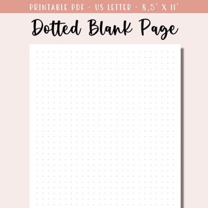 Druckbare Punktraster-Seiten für Bullet Journal / Gepunktete Seitenvorlage / Leeres gepunktetes Papier / Printable Journal Seite