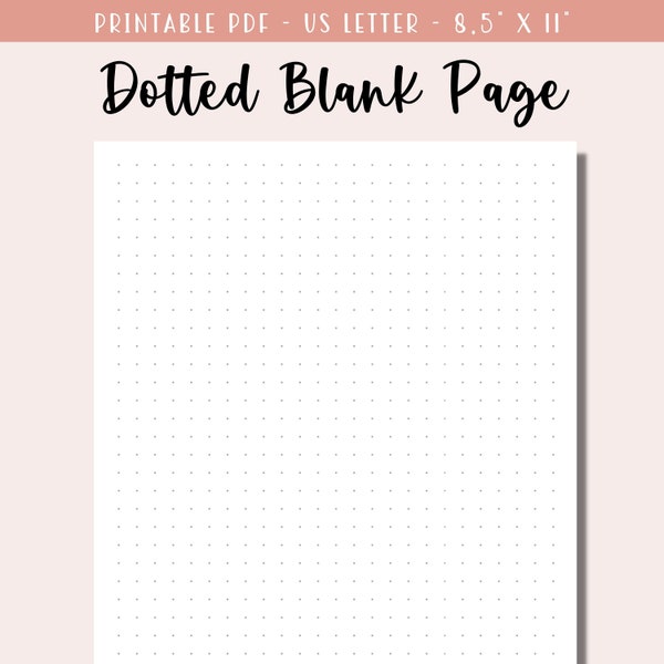 Printable Dot Grid Pages for Bullet Journal / Dotted Page Template / Blank Dotted Paper / Printable Journal Page