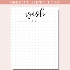 Wunschbuch 2025 Bullet Journal Printable / Wunschliste A5 Journal Insert / kleiner Kalender 2025 / Printable PDF